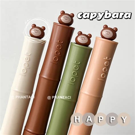 4PCS Set Bamboo Joints Series Gel Pen Cute Capybara Rotate Gel Ink Pen