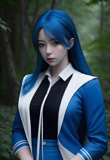 Premium AI Image | A Japanese anime cosplay girl in a forest