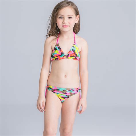 Camouflage Bikini Voor Meisjes Tweedelige Kinderen Badmode Meisje Split