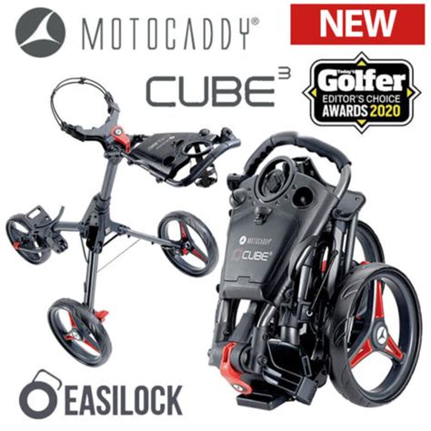 Motocaddy Cube 3 Wheel Compact Golf Push Cart Trolley Red New 2023