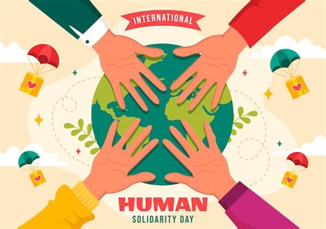 Ilustración vectorial del día internacional de la solidaridad humana