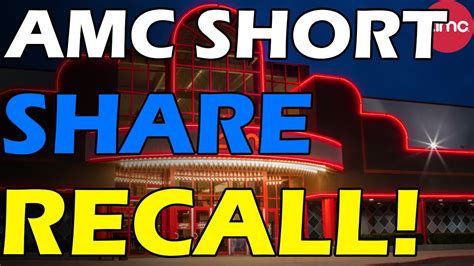 AMC SHARE RECALL NAKED SHORTS MARGIN CALL Short Squeeze Update YouTube