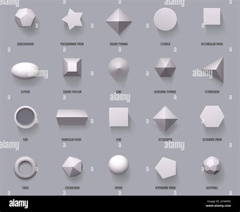 Sechseckige Realistische 3D Formen Grundlegende Geometrische Formen