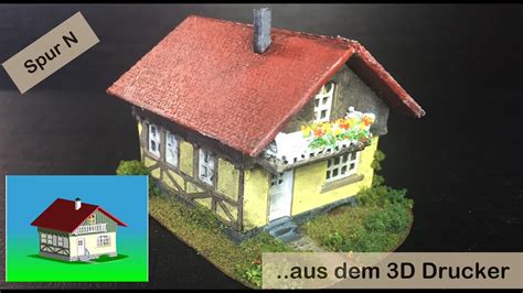 Modelleisenbahn Spur N Bahnwaerterhaus Aus Dem D Drucker Youtube