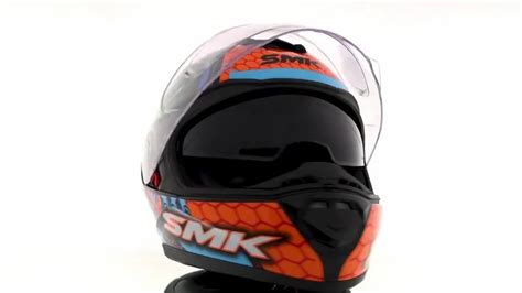 SMK GL758 Twister Dragon Gloss Orange Blue Green Full Face Helmet At Rs