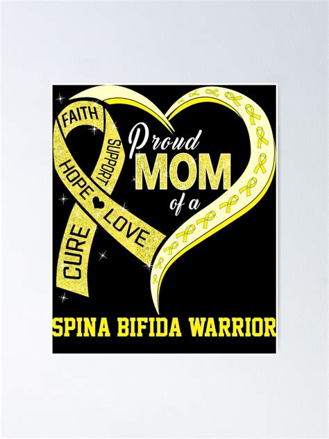 Spina Bifida Awareness Proud Mom Of A Spina Bifida Warrior Poster For