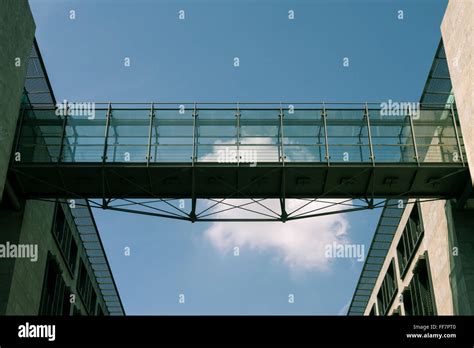 Bridge Between Office Buildings In Berlin Stock Photo Alamy