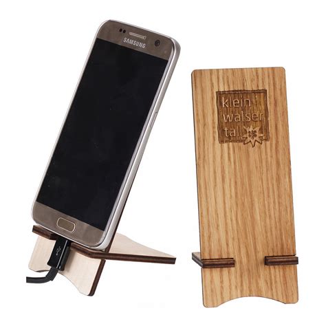 Holz Handy Smartphone Halter Lasergravur Wels