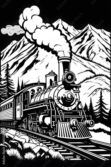 Cartoon funny looking steam train. AI generated Stock Illustration ...