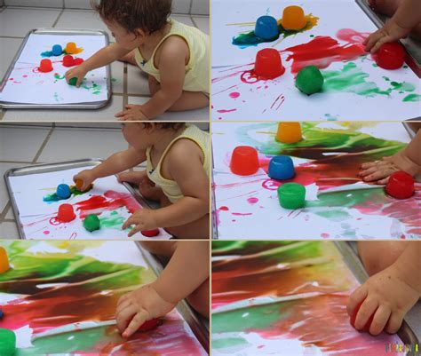 Pedagogia Século XXI: Arte para bebês com gelo colorido