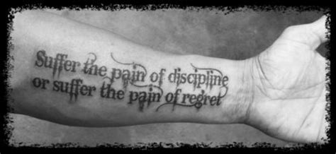 Discipline Or Regret Time Tattoos Badass Tattoos Tattoo Quotes