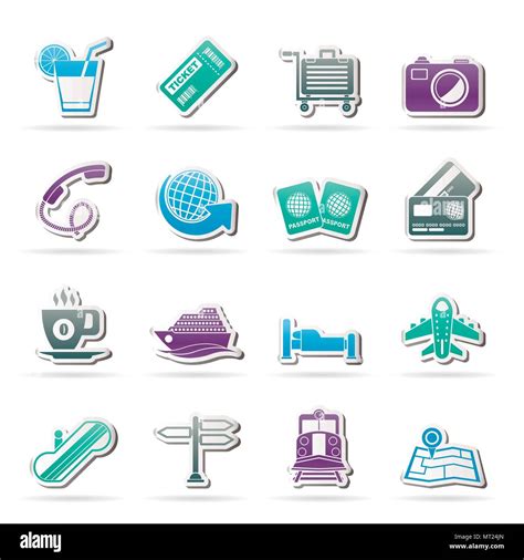 Reisen Und Ferien Symbole Vektor Icon Set Stock Vektorgrafik Alamy