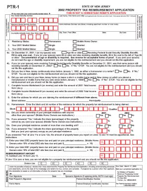 Form Ptr Property Tax Reimbursement Application State