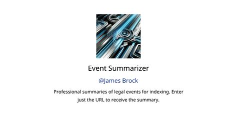 Event Summarizer Gpts Features And Functions Examples And Prompts