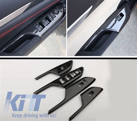 Carbon Fiber Style Door Cover Armrest Trim Suitable For HONDA CRV 2012