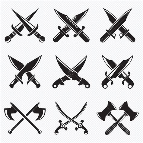 Crossed Swords And Crossed Axes Ancient Swords Svg Daggers Etsy