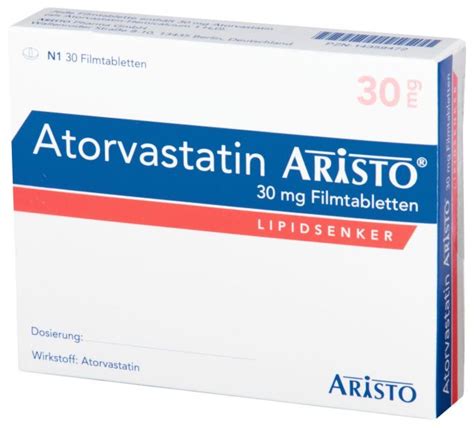 Atorvastatin Aristo 30 Mg Filmtabletten Gelbe Liste