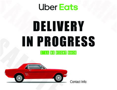 Uber Eats - Printable "delivery in Progress" With Contact Information