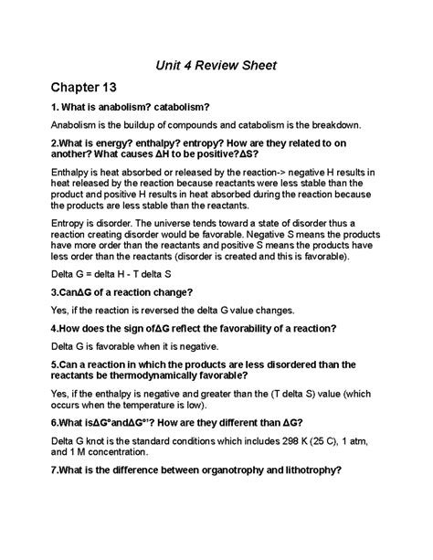 Mbio Test Review Unit Review Sheet Chapter What Is