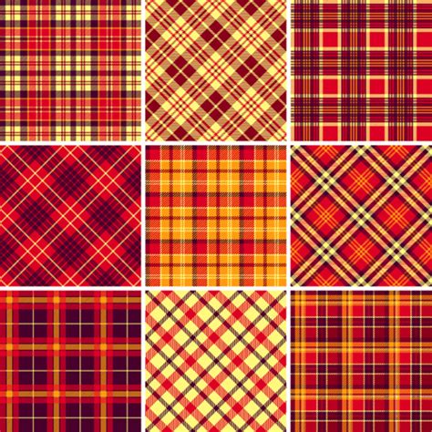 Plaid fabric patterns seamless vector 18 free download