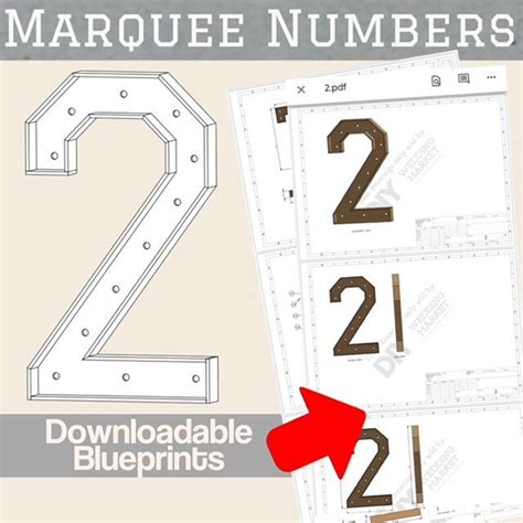 4ft Number 2 Marquee Letter Build Plans Blueprints Svg Ai Dxf Pdf Now