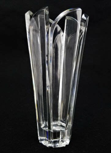 Rare Vintage Mikasa Yugoslavia Peaked Panel Heavy Lead Crystal Vase