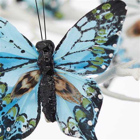 Blue Feathered Artificial Butterflies Birds And Butterflies Basic