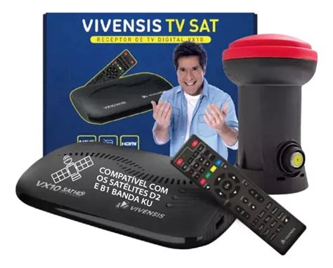 Kit Receptor De Tv Vivensis Vx Sat Hd Lnbf Simples Frete Gr Tis