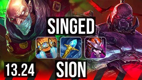 Singed Vs Sion Top 14 2 18 65 Winrate Legendary Rank 13 Singed