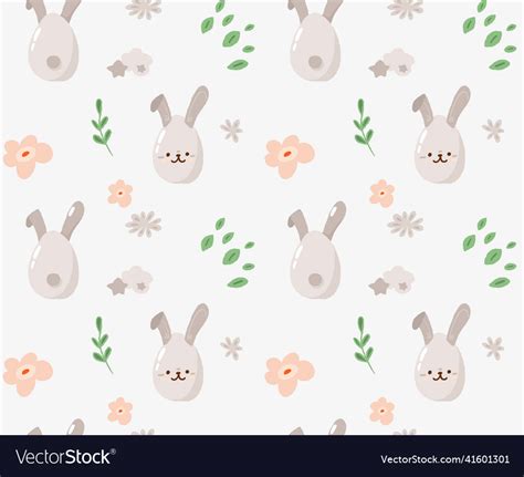 Concept Cute Easter Bunny Seamless Pattern Spring Vector Image