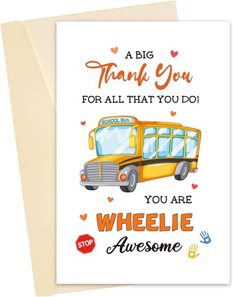 Amazon Heyshoo School Bus Driver Thank You Card School Bus