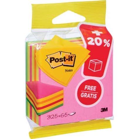 2014llp Post It Notes Cube Ft 76 X 76 Mm Néon Bloc De 325 65