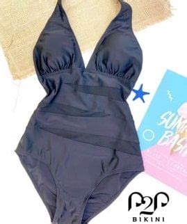 Monokini cột cổ phối lưới đen P2P Bikini Thương hiệu đồ bơi nữ đồ bơi nam hàng đầu Việt Nam