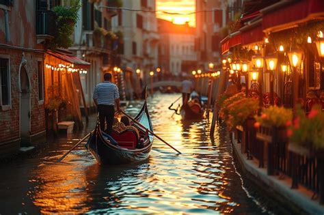 Premium Photo Photo Of Couples Taking A Romantic Gondola Ride In A