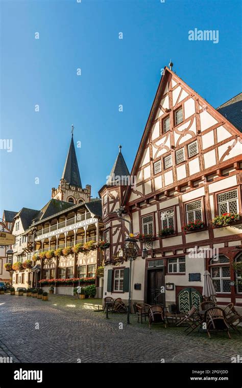 Historic Half Timbered Houses Bacharach Upper Middle Rhine Valley