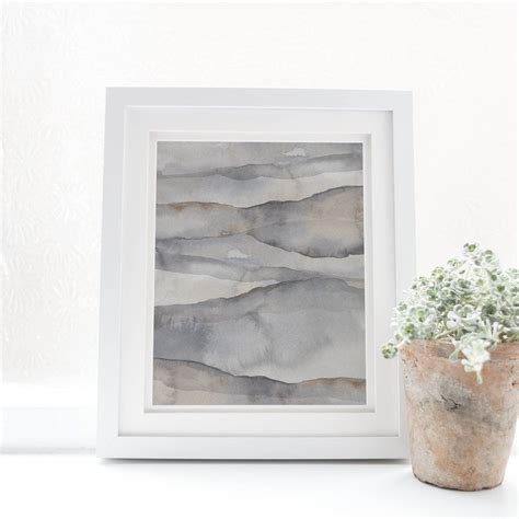 Neutral Gray Watercolor Modern Abstract Wall Art Print Jetty Home