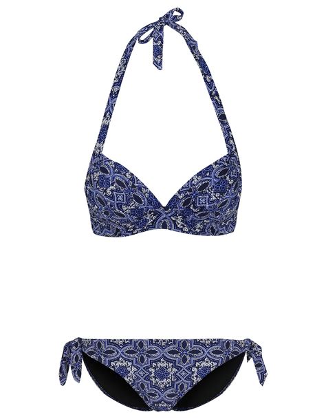 Buy The Printed Halter Neck Triangle Bikini Top And Bottoms At George