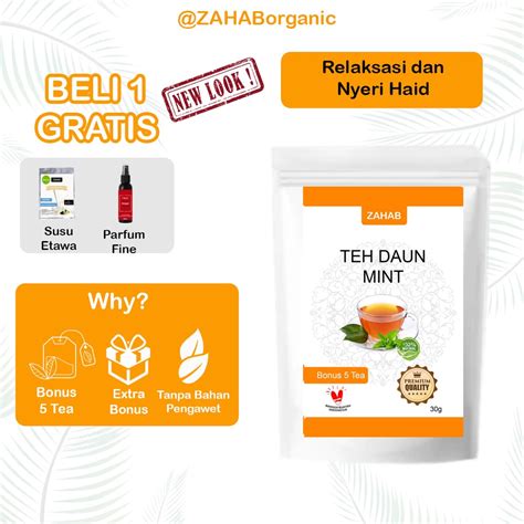 Jual Teh Celup Daun Mint Peppermint Tea Anti Pereda Nyeri Haid Migrain