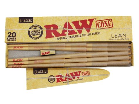 Raw Classic King Size Pre Rolled Lean Cones 20 Pack Vir Wholesale