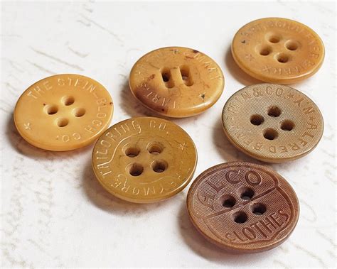 6 Vintage Vegetable Ivory Verbal Advertising Buttons Traymore