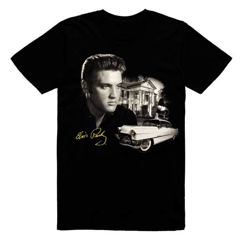 Elvis Portrait Graceland Pink Classic Car T Shirt Graceland Official