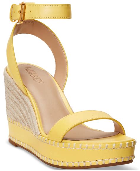 Lauren By Ralph Lauren Hilarie Ankle Strap Espadrille Platform Wedge