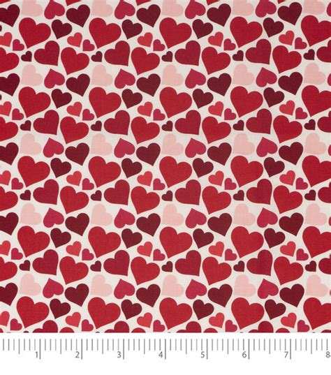 Packed Hearts On White Valentines Day Cotton Fabric Joann