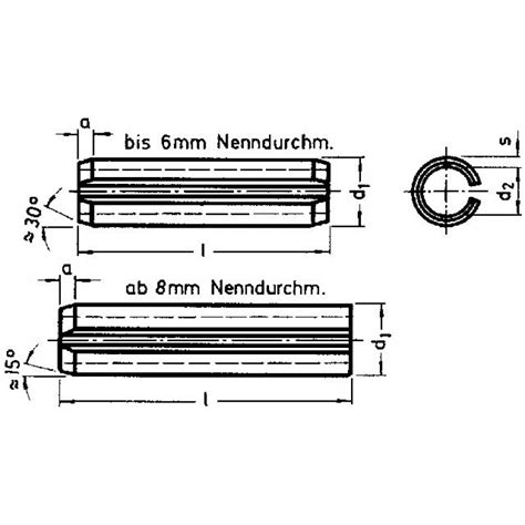 Spannstifte ISO 8752 1 4310 ISO 8752 Stifte