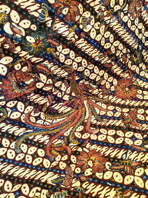 Batik Lasem Indonesia With Kawung And Parang Design Handwritten Batik