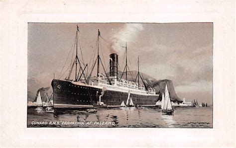 Carpathia Ship Postcards Cunard Line Titanic Rescue Ship