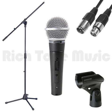 Shure Sm58se Switched Dynamic Vocal Mic With Stand And Cable Rich