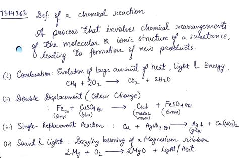 Define A Chemical Reaction State Four Observations Which Us To Determine That A Chemical