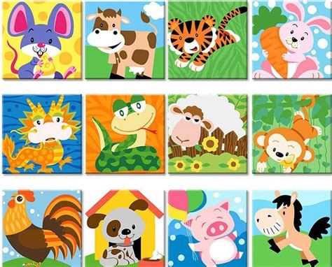 Kids Paint by number Kits - Animals