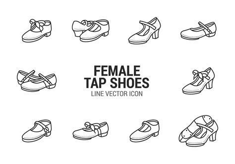 Female Tap Shoes Icons Vector 162927 Vector Art At Vecteezy